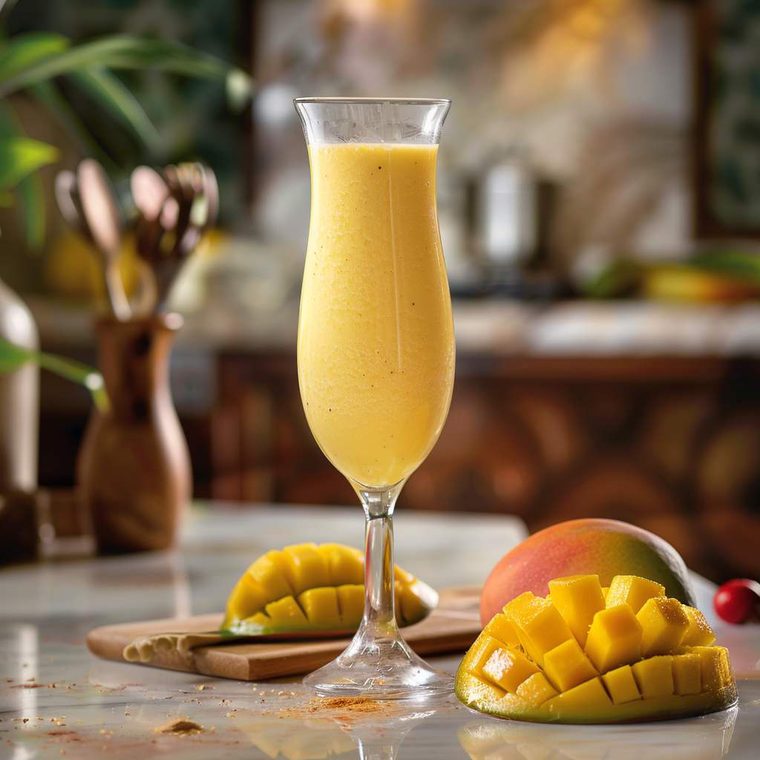 The Mango Lassi, a golden mango smoothie